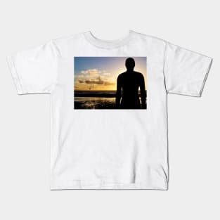 Iron Man Sunset, Another Place, Crosby Beach Kids T-Shirt